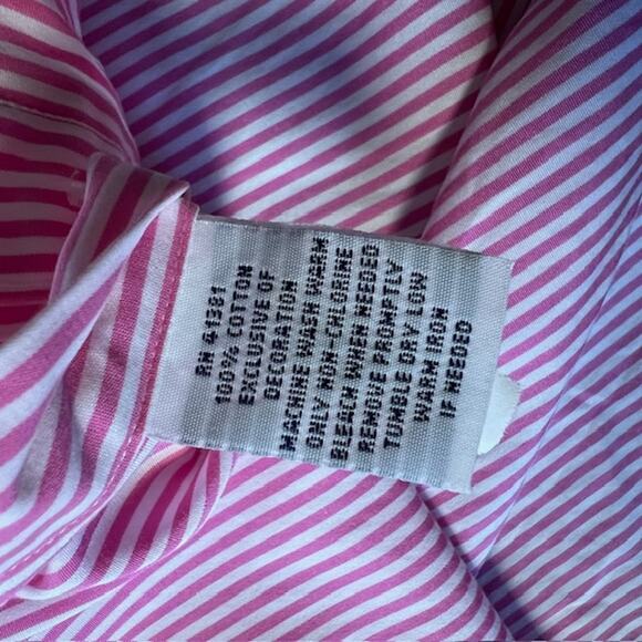 Polo Ralph Lauren Long Sleeve Button Down Shirt Mens L Pink White Striped Cotton - Picture 8 of 8